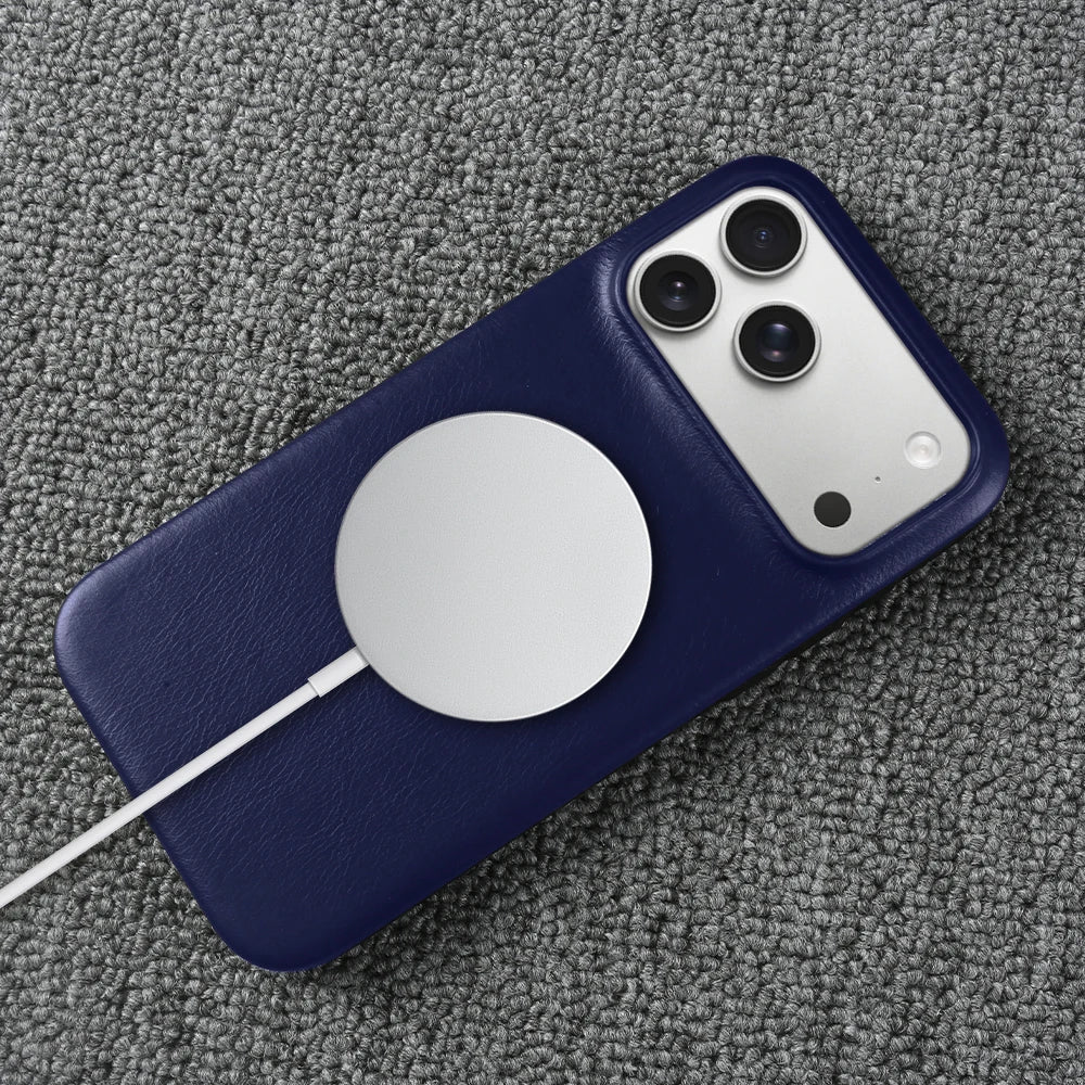 Luxury Genuine Leather Magnetic Phone Case For iPhone 17 Air 17e 16e 16 15 14 Plus 13 12 Mini 11 Pro Max For Magsafe Cover Funda