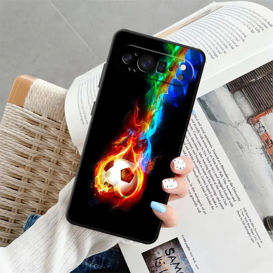 Phone Case for Google Pixel 6a 7a 9a 8a 10 9 Pro XL 6 7 8 Pro Soft Shell Cool Football Sports