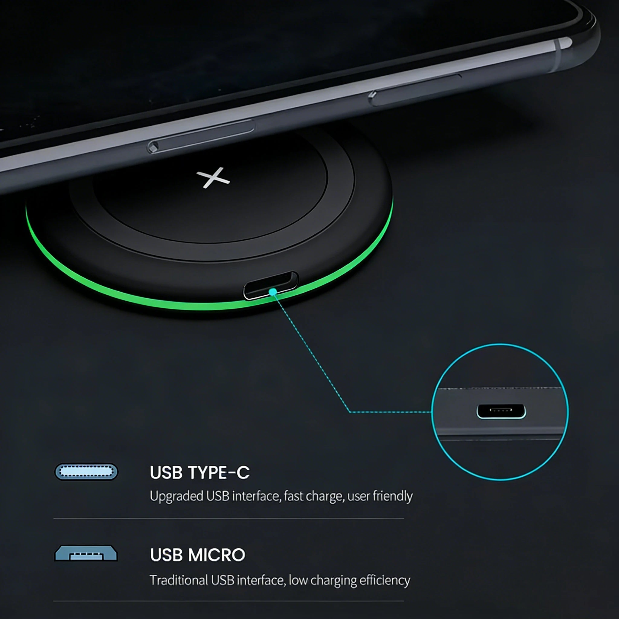 30W Wireless Charger For iPhone 17-12 Pro XS Max X XR Induction Fast Wireless Charging Pad For Samsung S Xiaomi Type C