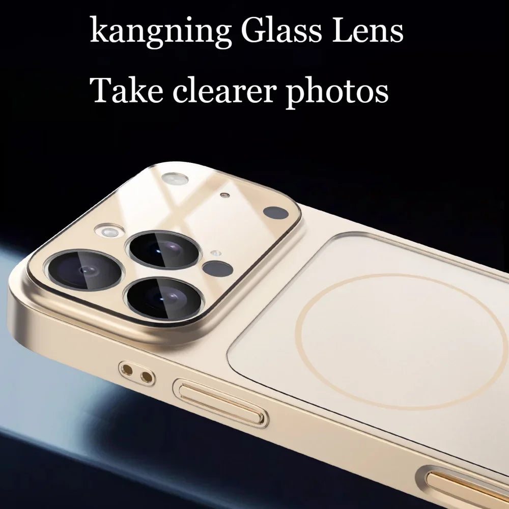 Original Glass Nano Matte Case For iPhone 17 Air 16 15 14 13 17 Pro Max 17Pro Magnetic For Magsafe Wireless Charging Armor Funda