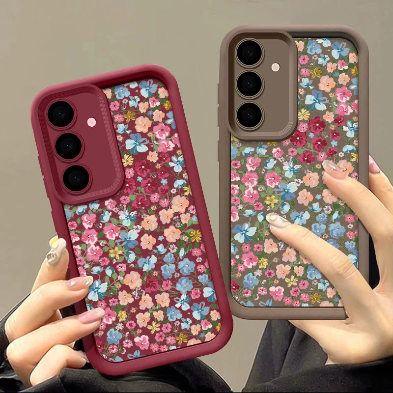 Small Flowers Soft Phone Case For Samsung Galaxy S25 Edge S26 S24 S23 S22 Ultra S24 S25 FE A57 A37 A17 A56 A15 A53 A54 A55 Cover