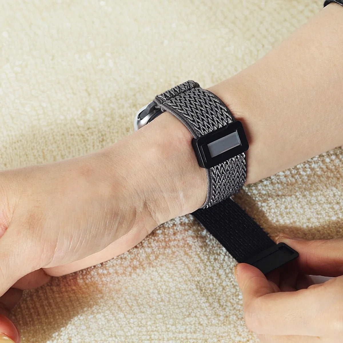 Kids Nylon Elastic Loop Watch Band Compatible with Apple Watch 38/40/41mm 42/44/45mm Magnetic Stretchy Wristband for Girls Boys