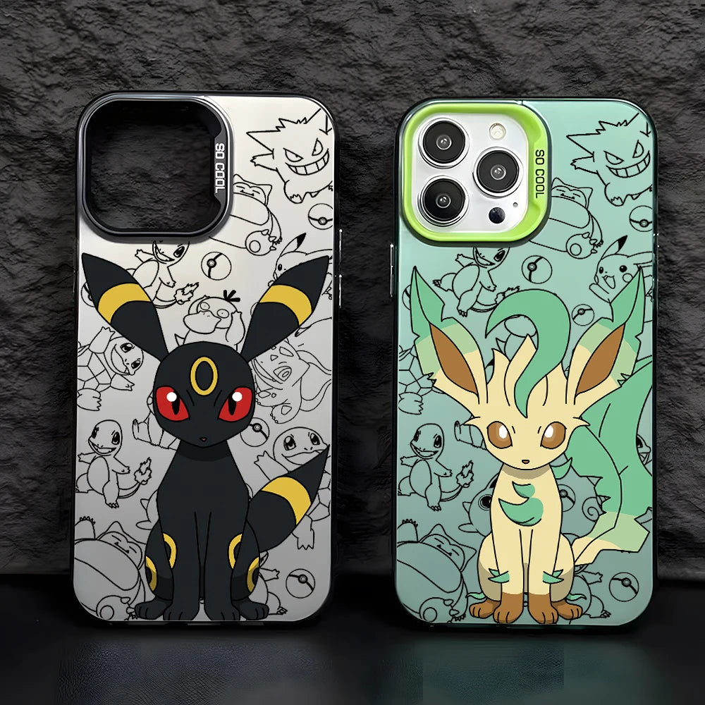 Cartoon Pokemons Umbreons Phone Case for Samsung Galaxy S26 S25 Edge S24 S23 S22 S21 FE S20 Ultra Plus 5G Silver Hard Cover