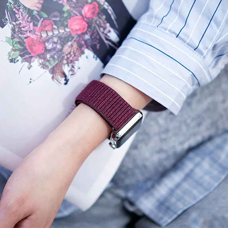 Nylon Loop Strap for Apple Watch Band 46mm 40 44 45mm 41mm  Breathable Bracelet for IWatch Series 11 10 9 8 7 Ultra3 2 49mm band