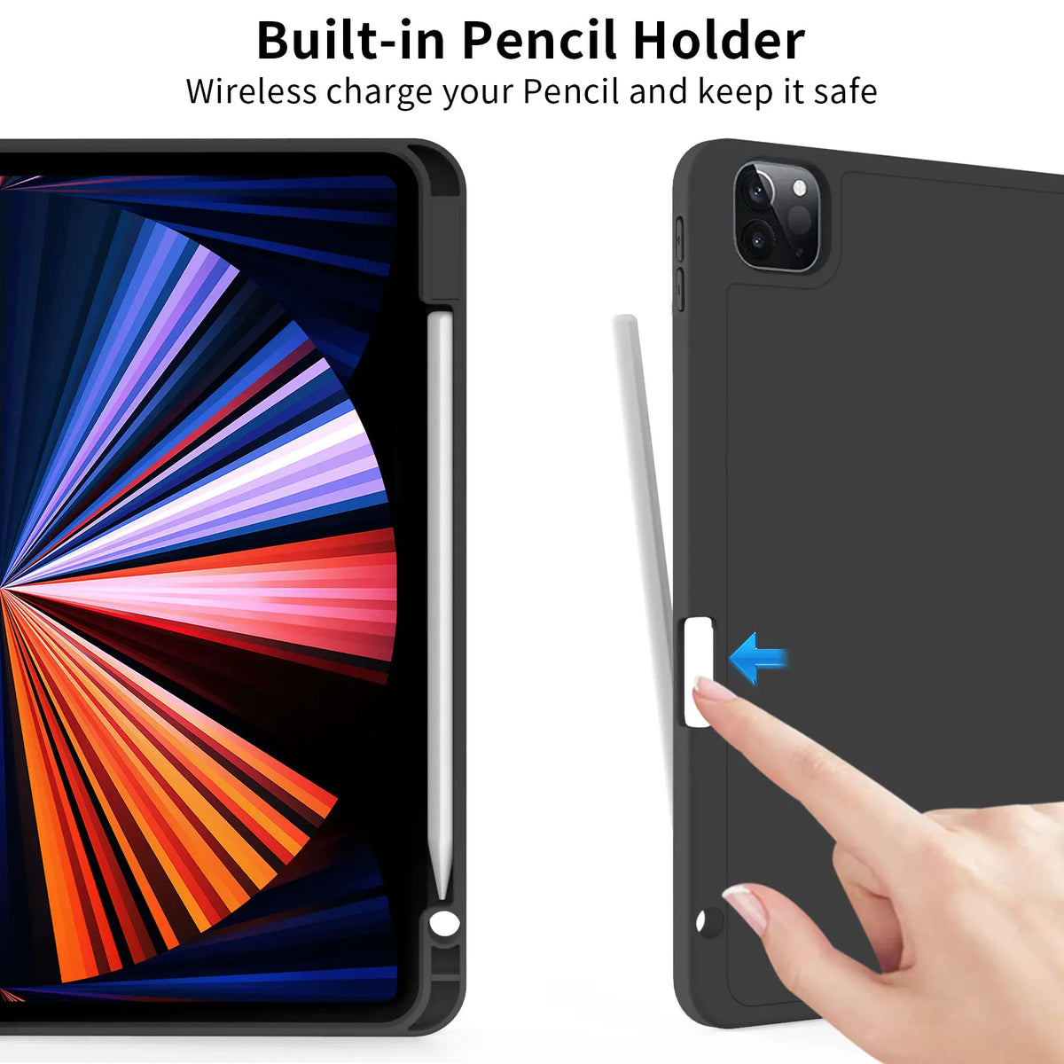 For iPad Pro 11 inch 4/3/2th Generation with Pen Slot Case,For iPad Pro 11-inch(M4)2024 Trifold Stand TPU Soft Back Tablet Cases