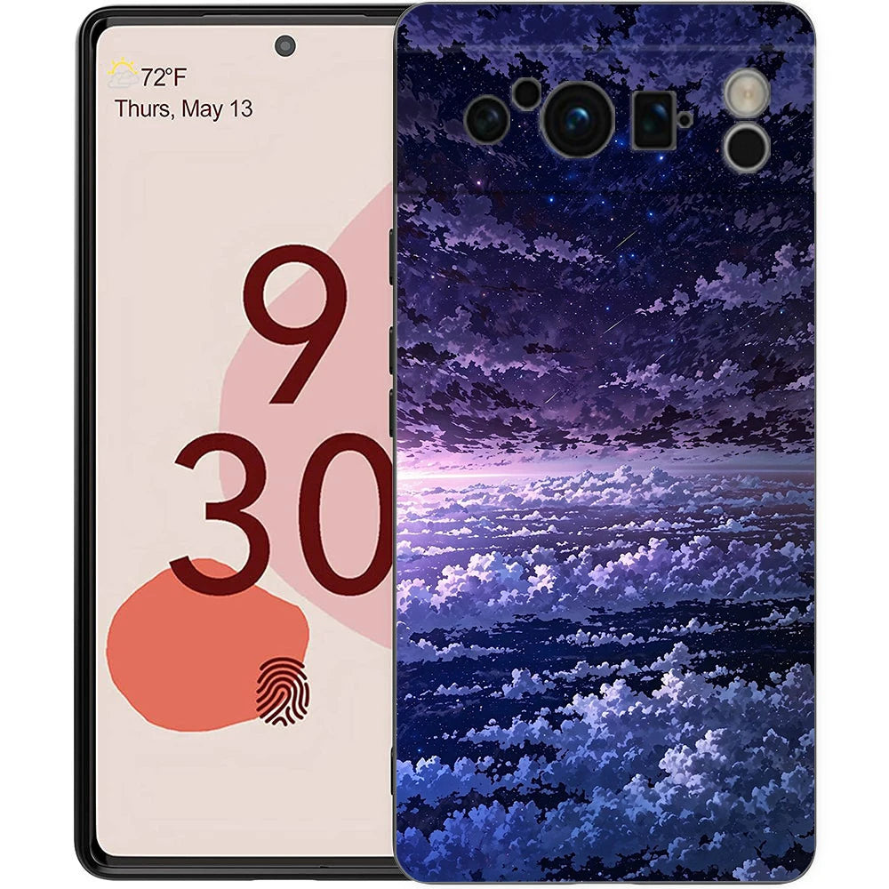 fashion art sunset glow painting Phone Case For Google Pixel 9 8 9A 8A 7 7A 6 Pro XL 6A 5G Black Soft Back Luxury TPU Cover