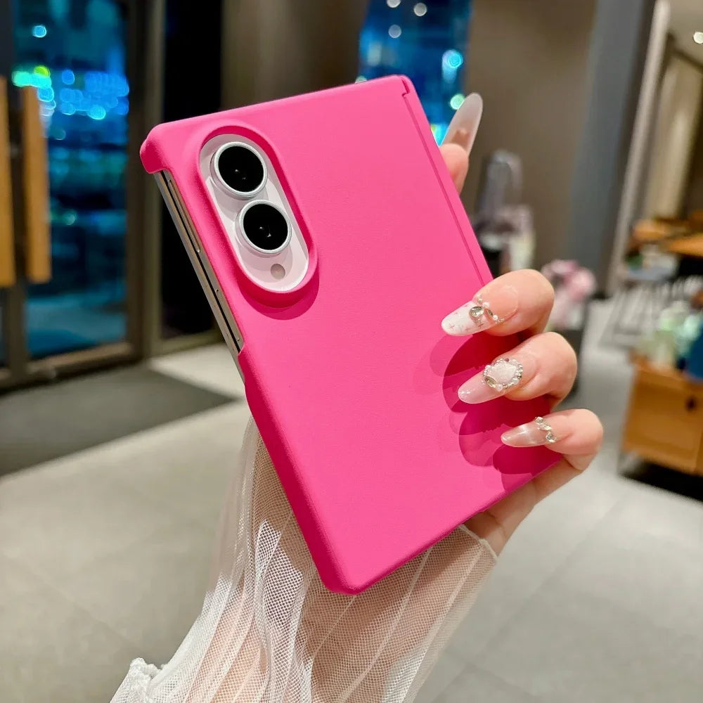 Luxury Matte Candy Solid Color Case for Samsung Galaxy Z Fold 8 Ultra 6 7 zfold 5 4 Fold8 Frosted Hard PC Slim Shockproof Cover