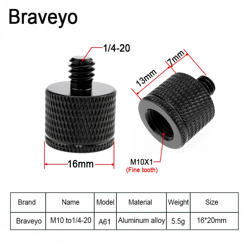 Camera Adapter Screw 3/8 to M6 M8 M10 M12 Inch Photography Screw Tripod Ballhead Mount Accessories For Dslr Live Flash Bracket