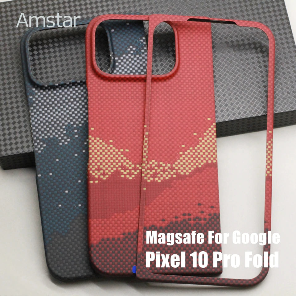 Kevlar Carbon Fiber Magnetic Case for Google Pixel 10 Pro Fold Cover Luxury Aramid Fiber Pixel 10 Pro Fold Magnetic Case