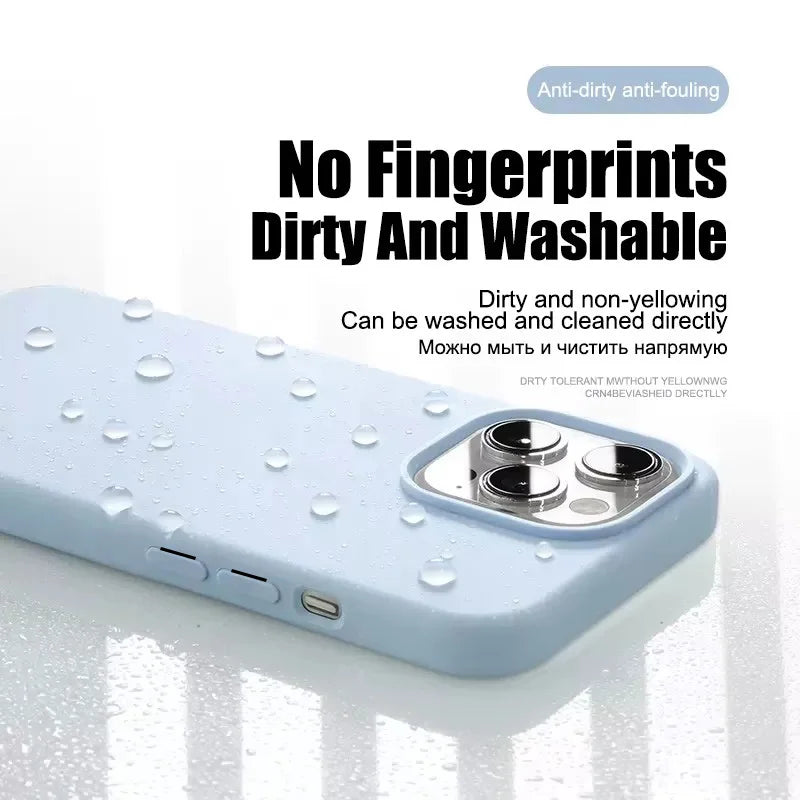 For iPhone 16 15 14 13 12 11 Pro Max Plus Luxury Liquid Silicone Phone Case NEW Matte Shockproof Cover Soft TPU Protective Shell