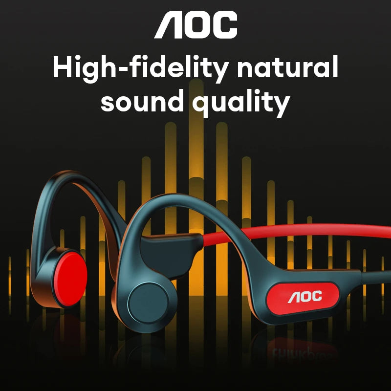 AOC ACN4521 Bone Conduction Wireless Headphone Ear Hook Cycling Sports OWS Earphones Waterproof Low Latency Bluetooth Headset