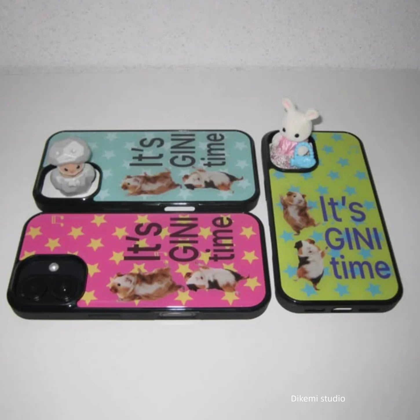 Korean Ins Cute Guinea Pig Stars Kawaii Phone Case For iPhone 17 16 15 14 13 12 11 Pro Max XR XS 7 8 PLUS 17air 16e Matte Cover