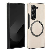 Shockproof Protective Leather Phone Case For Samsung Galaxy Z Fold 8 7 6 5 4 Ultra Magnet Ring Compatible with Wireless Charger