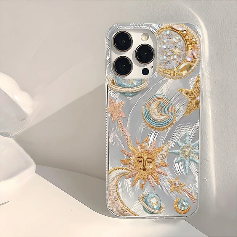 Gold Pink Blue Star Moon Sun Planet Case For Samsung Galaxy S26 S25 Ultra S23 Plus S24 FE S22 S21 S20 FE A56 A55 A54 A35 Cover