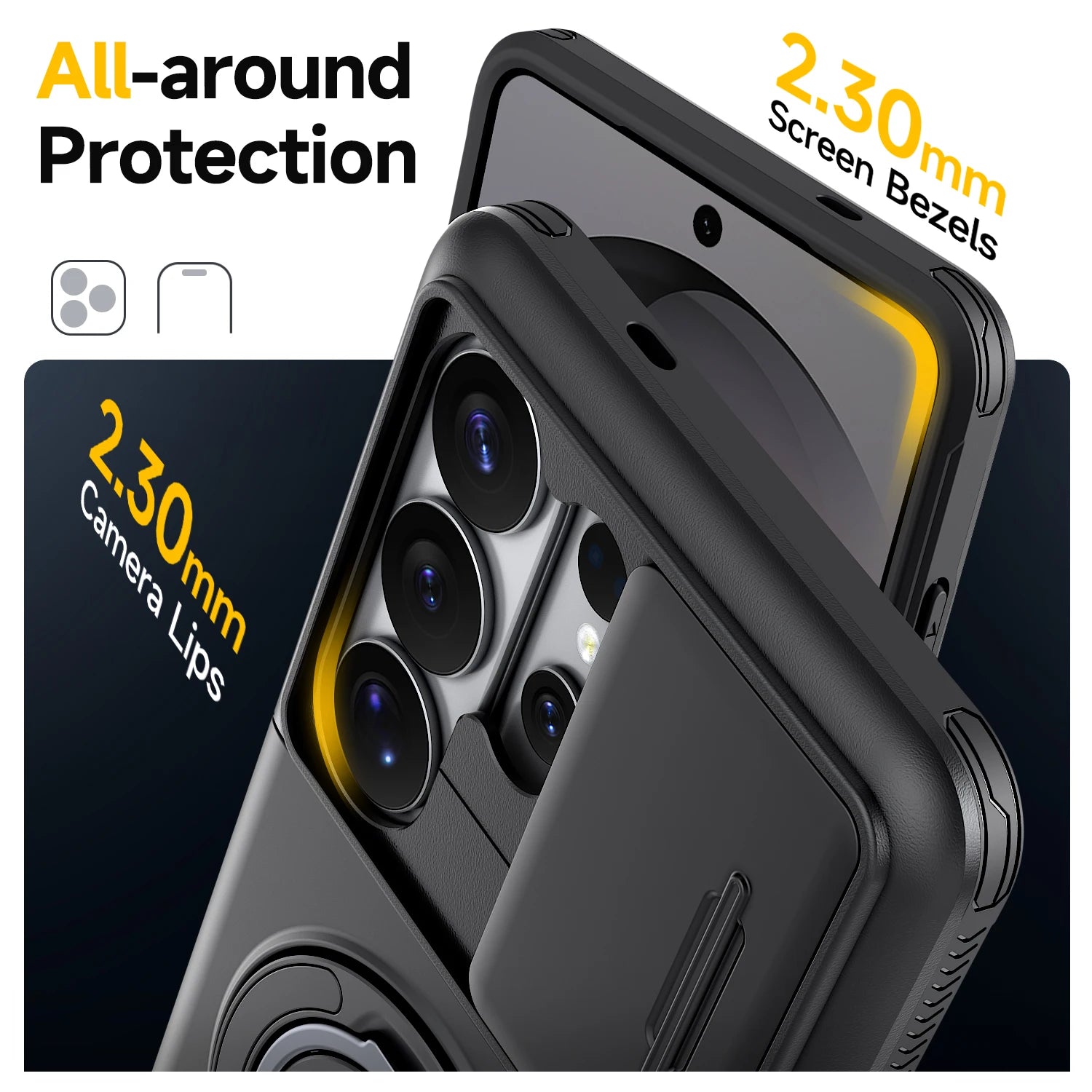 Hard Slide Lens Protector Fashion Case for Samsung Galaxy S26 Ultra S25 FE S24 Plus S22 S23 Ultra Back Covers