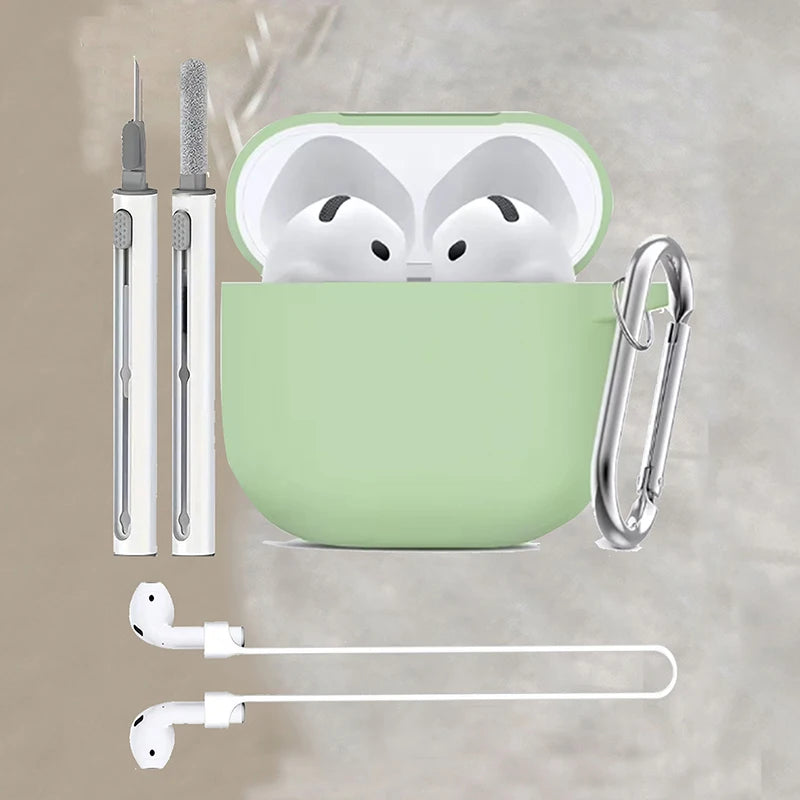 Silicone earphone case For Apple AirPods 4 Case Wirless hesdphones Earbuds case with   hook