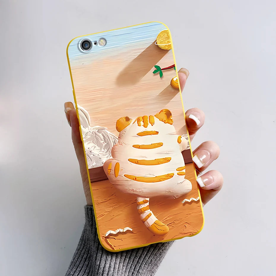 Stylish Painted Cover For iPhone 6 6S Plus Case iPhone6 6S Plus Cover Silicone Soft Phone Back Case For Apple iPhone 6 6S Coque