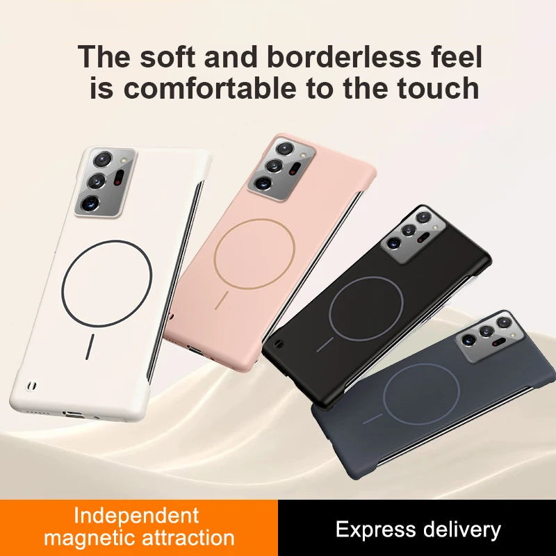 For Magsafe Frameless Magnetic Wireless Charging Phone Case For Samsung Galaxy Note 20 Ultra Note20Ultra Slim Hard Back Cover