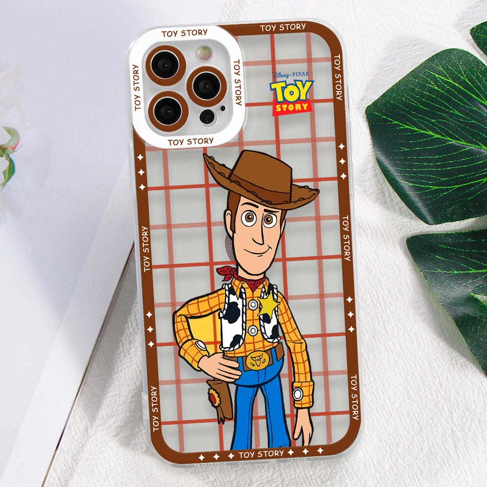 Toys Storys Woodys Aliens Phone Case for Apple iPhone 17 Air 16 15 14 Plus 13 12 11 Pro Max Border printing Transparent Cover