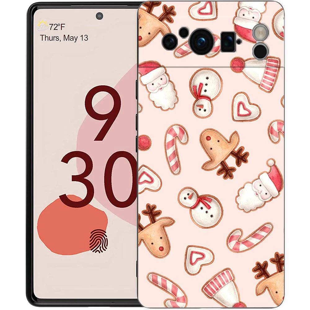 For Google Pixel 10 Pro Phone Case Pixel 9 Pro XL TPU Case Pixel 8 Pro 9A 8A 7A 7 6A 6 Pro Soft Cover Cartoon Christmas