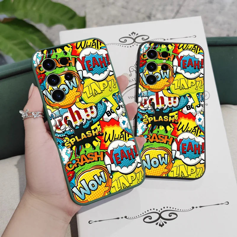 Explosiver English Phone Case For Samsung Galaxy S25 S24 S23 S22 S21 S20 S10 S10E Ultra Plus FE Note 20 Ultra 10 Plus Cover