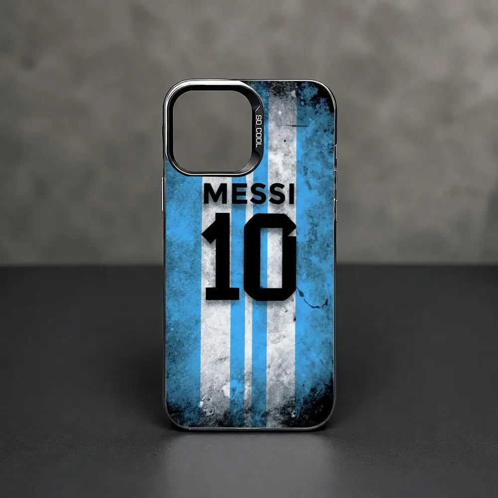 1 Football Star Messi #10 Logo Phone Case iPhone 11/12/13/14/15/16/17 Pro Max Color Gradient TPU Slim Shockproof Case