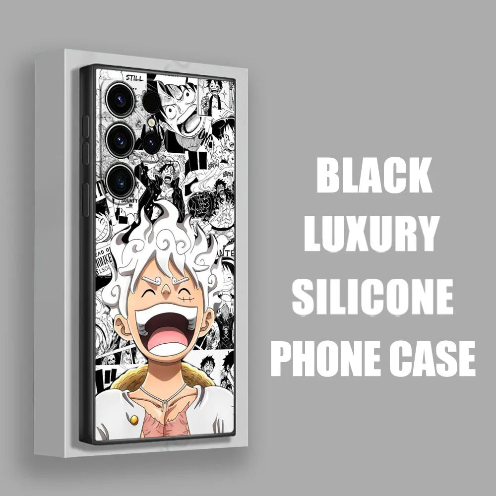 Japan O-One Piece Luffy Gear 5 Phone Case For Samsung Galaxy S25 S24 S23 S20 S21 FE S26 S22 Ultra S26 Plus S25FE Silicone Cover