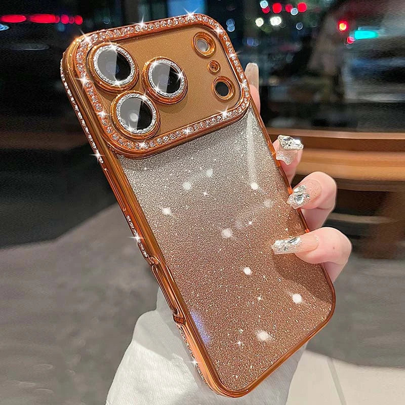 Luxury Diamond Glitter Phone Case For iPhone 17 Pro Max 17E Air 16 16E 15 14 13 12 11 Pro Max Plus Shockproof Women Phone Cover