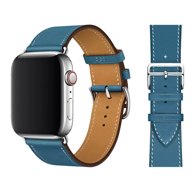 Genuine Leather Bracelet Strap For Apple Watch Band 45mm 49mm 41mm 44mm 42mm 46mm Leather Wristband iWatch Ultra 11 10 9 8 7 6 5