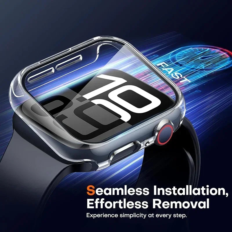 Glass+Cover For Apple Watch case 44mm 40mm 38 42 49mm 41mm 45mm 46mm Accessorie Screen Protector iWatch 11 10 9 8 7 6 SE 5 Ultra