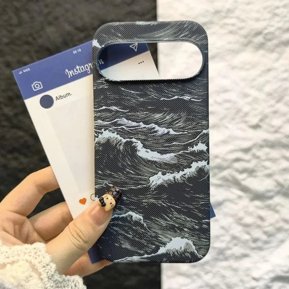 Premium Kevlar Ocean Wave Texture Magnetic Case For Google Pixel 11 Pro XL 10A 9A 8 7 Pro For Magsafe Charge Plastic Hard Cover