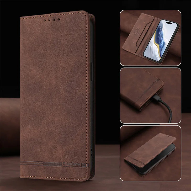 Leather Retro Anti-theft Wallet Flip Case For Motorola MOTO G Stylus Power Play 2025 2024 2023 2022 5G 4G Magnetic Phone Cover