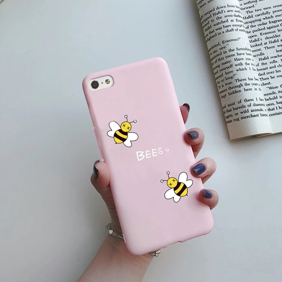 For iPhone 5 5S SE 2016 Case for iPhone 5 S Cover Silicon Cute Painted Case for iphone SE Cover Bumper for iphone 5S Phone Shell