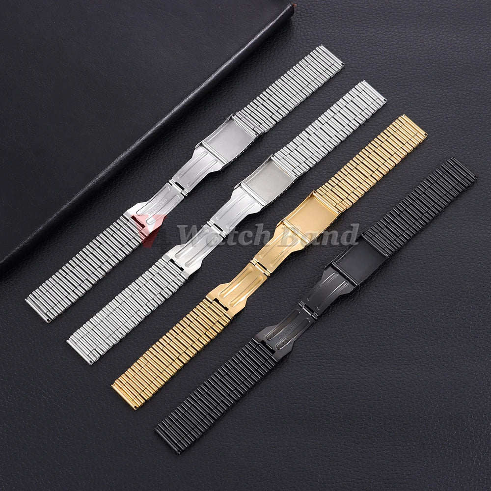 Universal Metal Watchstrap 18mm 20mm 22mm Business Wrist Strap for Smartwatch Stainless Steel Band Men Women Watch Accessoriess