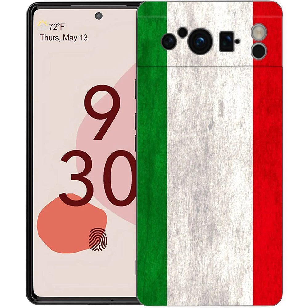 Italian flag Phone Case For Google Pixel 10 9 8 7 6 Pro XL 9A 8A 6A 7A 5G Soft Shockproof TPU Black Cover