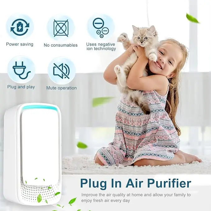 Portable Mini Air Purifier Freshener Deodorizer Negative Ionizer Home Office Air Cleaner for Pets Smokers Toilet - Single Piece