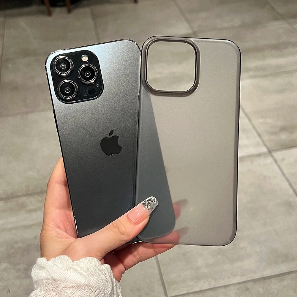 Ultra Thin Matte Translucent Case for iPhone 17 Air 16 15 14 Plus 13 12 11 Pro Max Hard Plastic Clear Silky Skin Cover Capa