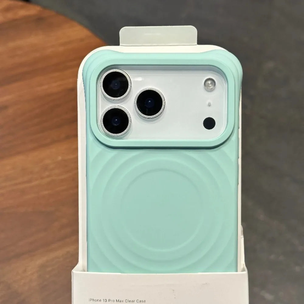 New Liquid Silicone Ripples Magnetic For MagSafe Phone case for iPhone 17 Air 16 15 14 13 Plus 17Pro Max Corrugated Soft Cover