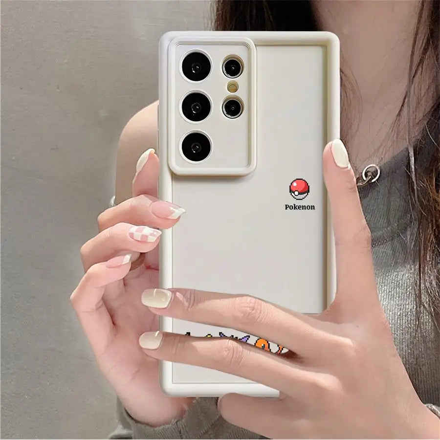 Cute Pixel P-Pokemons Case for Samsung Galaxy S26 Ultra S21 S25 S23 FE S24Ultra S24 Plus S25 Edge S22 S20FE Phone Cover