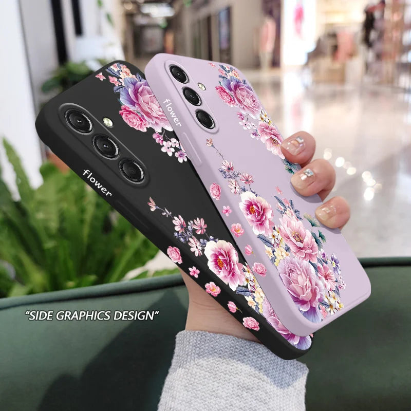 Satin Brocade Phone Case For Samsung Galaxy S25FE  S24 S23 S22 S21 S20 Ultra Plus FE Note 20 Ultra 10 Plus Cover