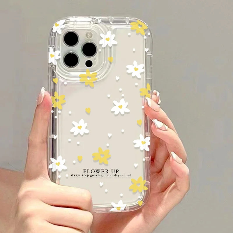 Flower Phone Case For iPhone 17 Case For iPhone 11 13 14 12 15 16 Pro 17 Pro Max 17 Air 16E 8 7 Plus XR SE 3 2 Soft Clear Cover