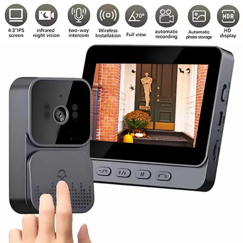Doorbell Camera Smart Wireless 4G Video Intercom Camera Inteligente Night Vision 4.3 Inch HD Screen For Security Home Apartment