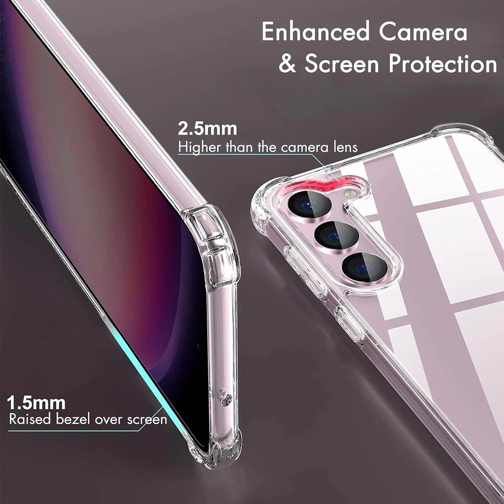 Shockproof  Case For Samsung Galaxy S8 S9 S10 Lite S20 FE S21 S22 S23 S24 Plus Ultra Silicone Clear Soft Cover