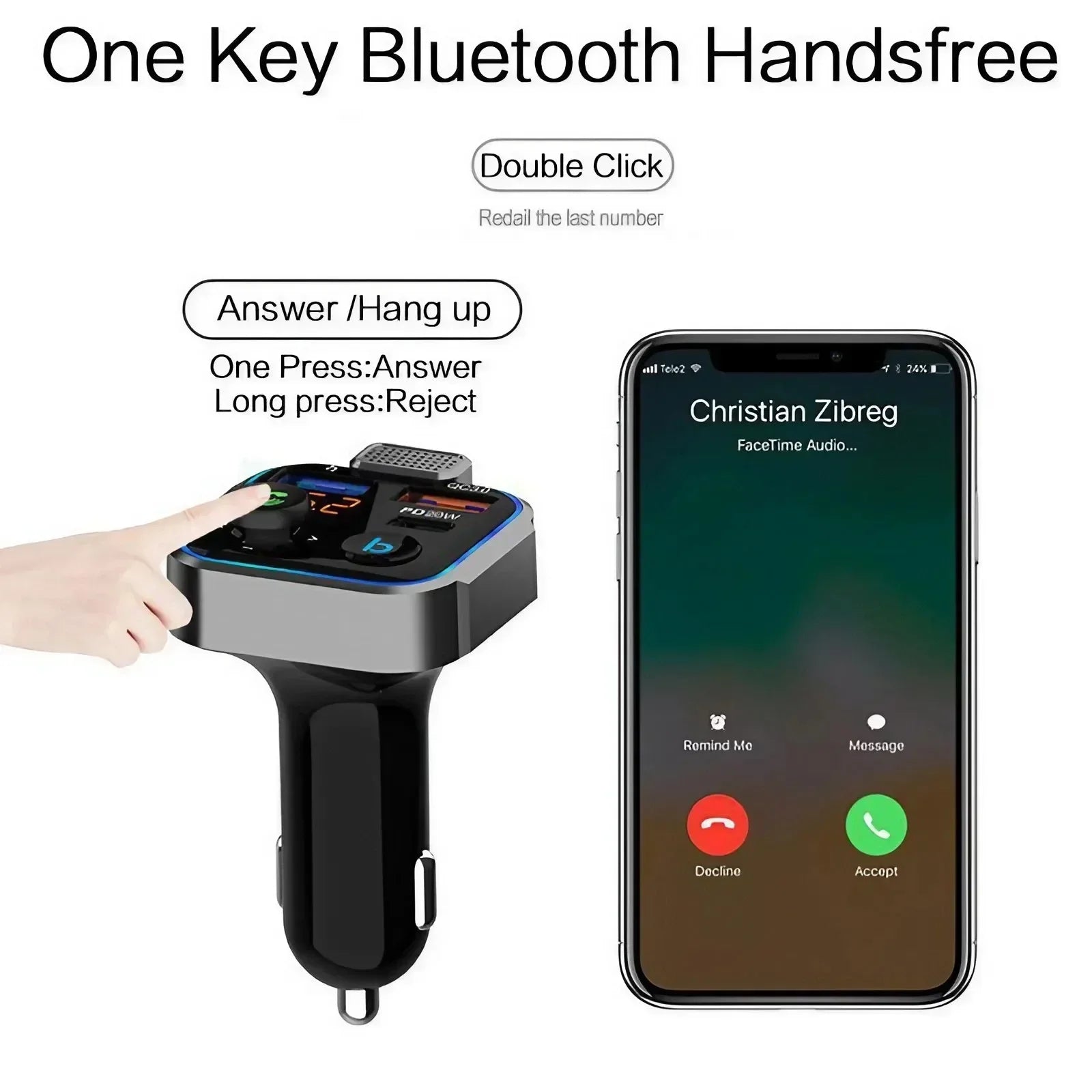 4 in 1 Retractable Car Charger Fast Charging Car Charger  with USB Type-C Cable & 2 Type C Charging Ports, Universal Car Charger