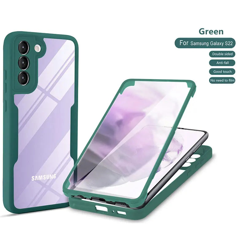 360° Full Cover Case for Samsung Galaxy S24 S25 Ultra S22 S23 S21 Plus Fe A54 A34 A24 A14 A53 A33 A23 A13 Shockproof Soft Cover