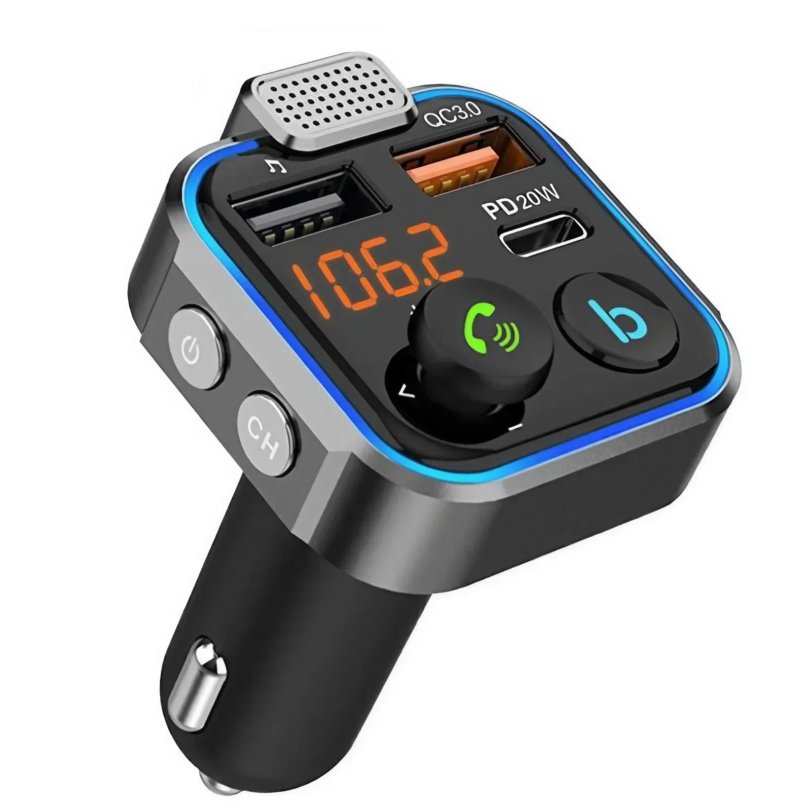 4 in 1 Retractable Car Charger Fast Charging Car Charger  with USB Type-C Cable & 2 Type C Charging Ports, Universal Car Charger