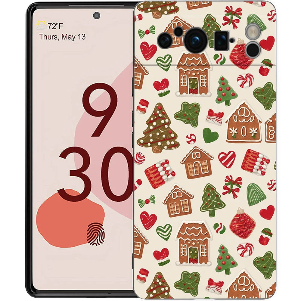 For Google Pixel 10 Pro Phone Case Pixel 9 Pro XL TPU Case Pixel 8 Pro 9A 8A 7A 7 6A 6 Pro Soft Cover Cartoon Christmas