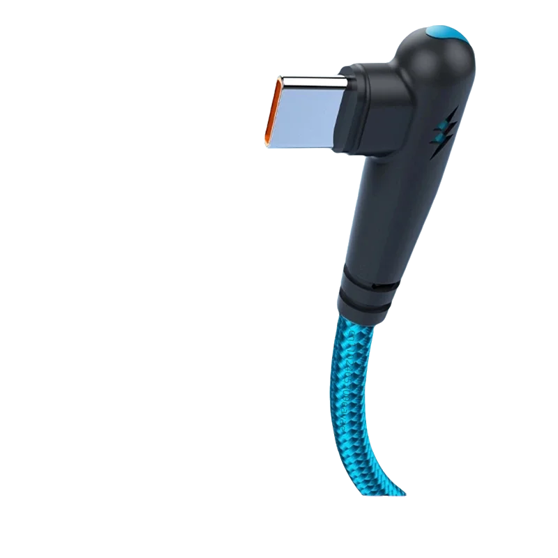 HOMEFISH 90-degree right-angle fast charging cable, compatible with high-speed data transmission of 120W Type-C devices