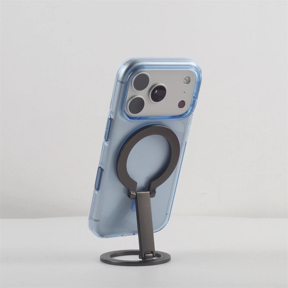 Luxury Transparent Magnetic Bumper Case For iPhone 18 17 16 Pro Max For Magsafe Wireless Charge Camera Button Clear Cover Shell
