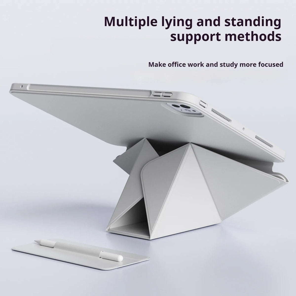 ZOYU for iPad 10/11th Increase Height Bracket Case, Magnetic Transparent Back Shell Cover iPad Pro 11 12.9 Air 4/5th 13 Mini 6/7
